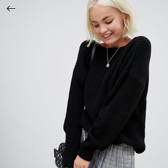 Sweaters | Low Back Black Sweater Large 